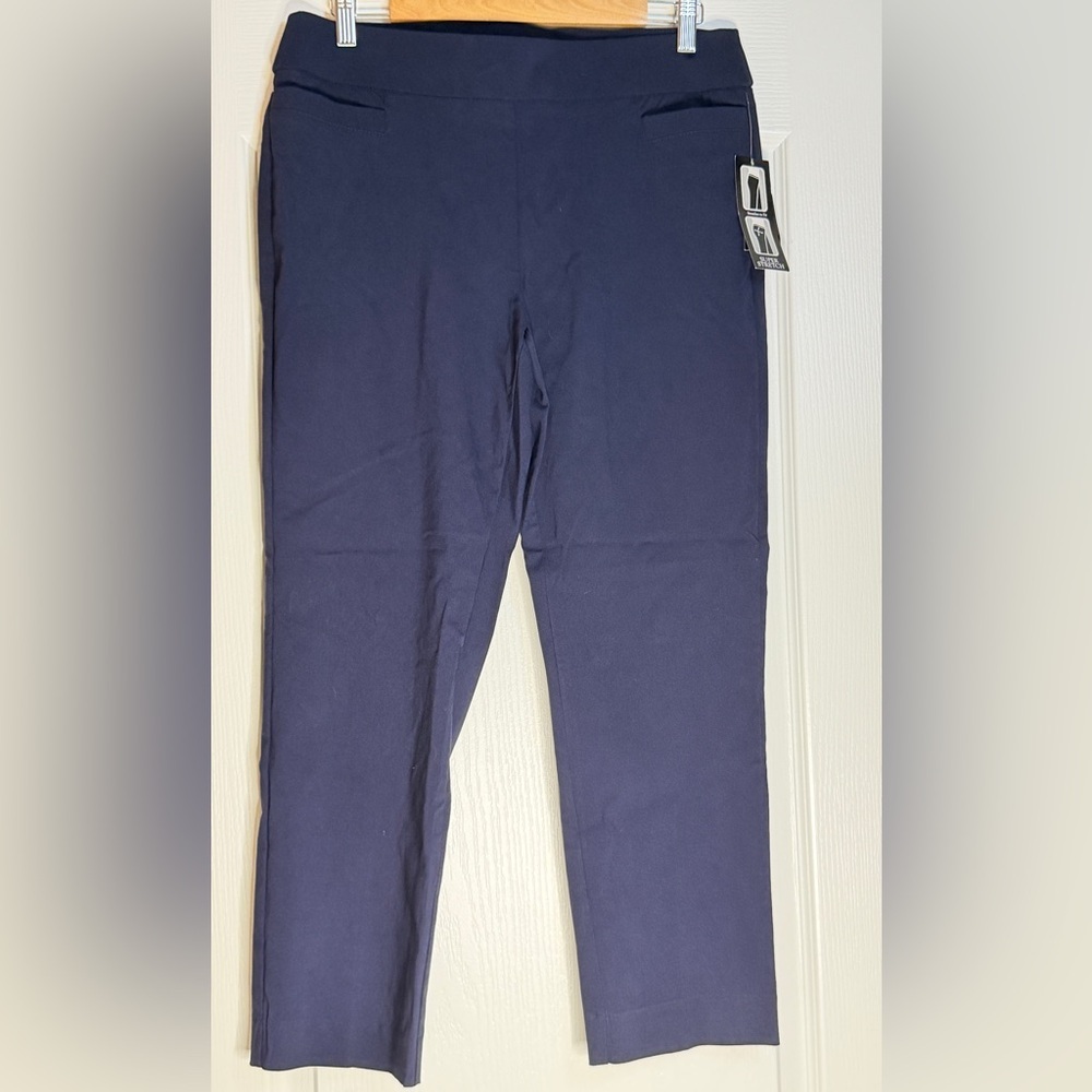 Kim Rogers Navy Women's Stretch Chinos, 8P Short